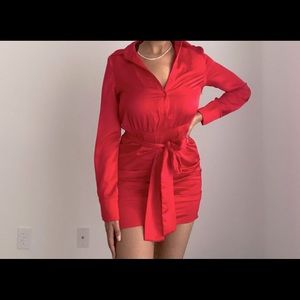 Satin Red Dress